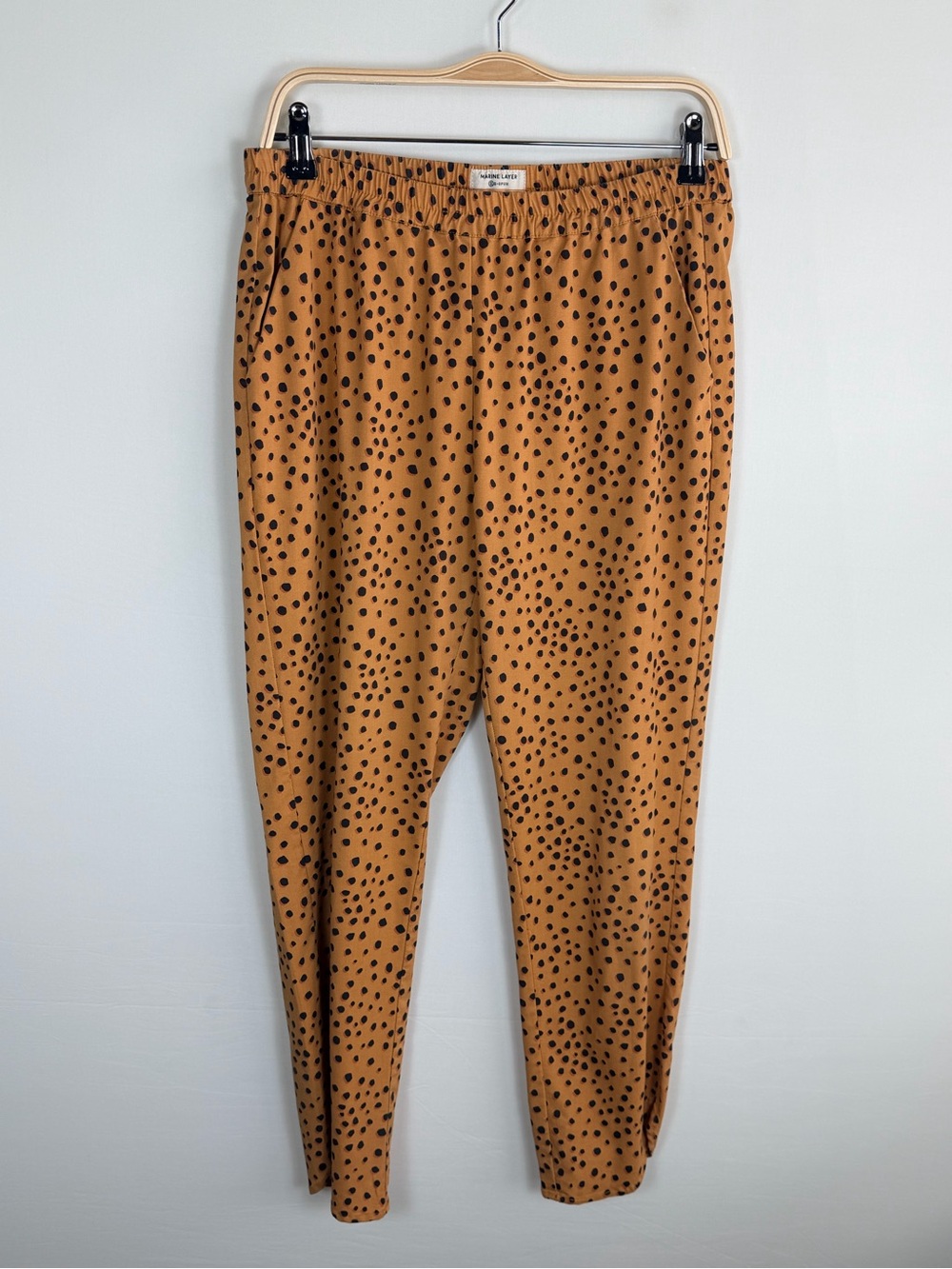 Marine Layer Re-Spun Cheetah Spot Tapered Pull-On Pants Medium